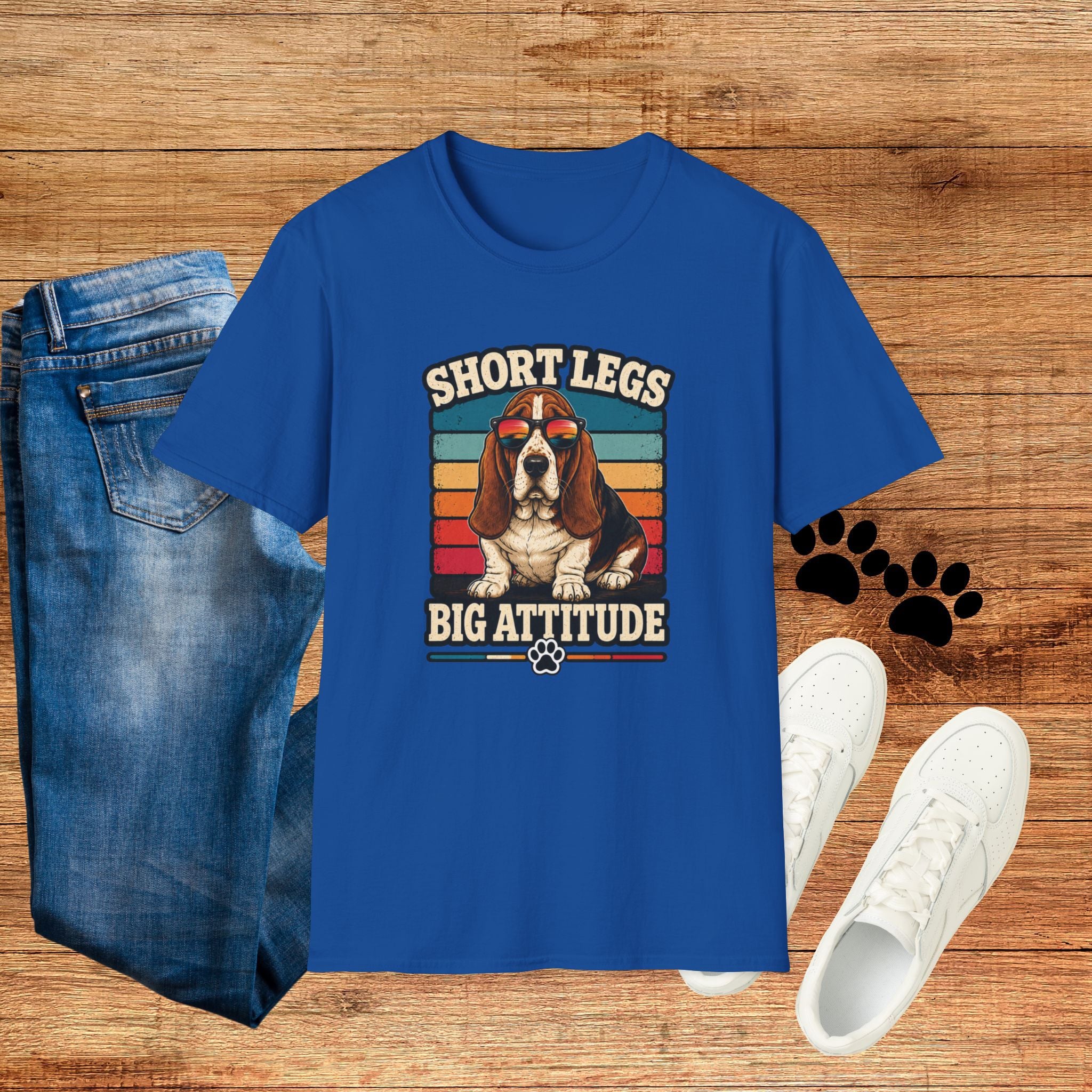 Basset Hound 'Shortlegs Big Attitude' T-Shirt