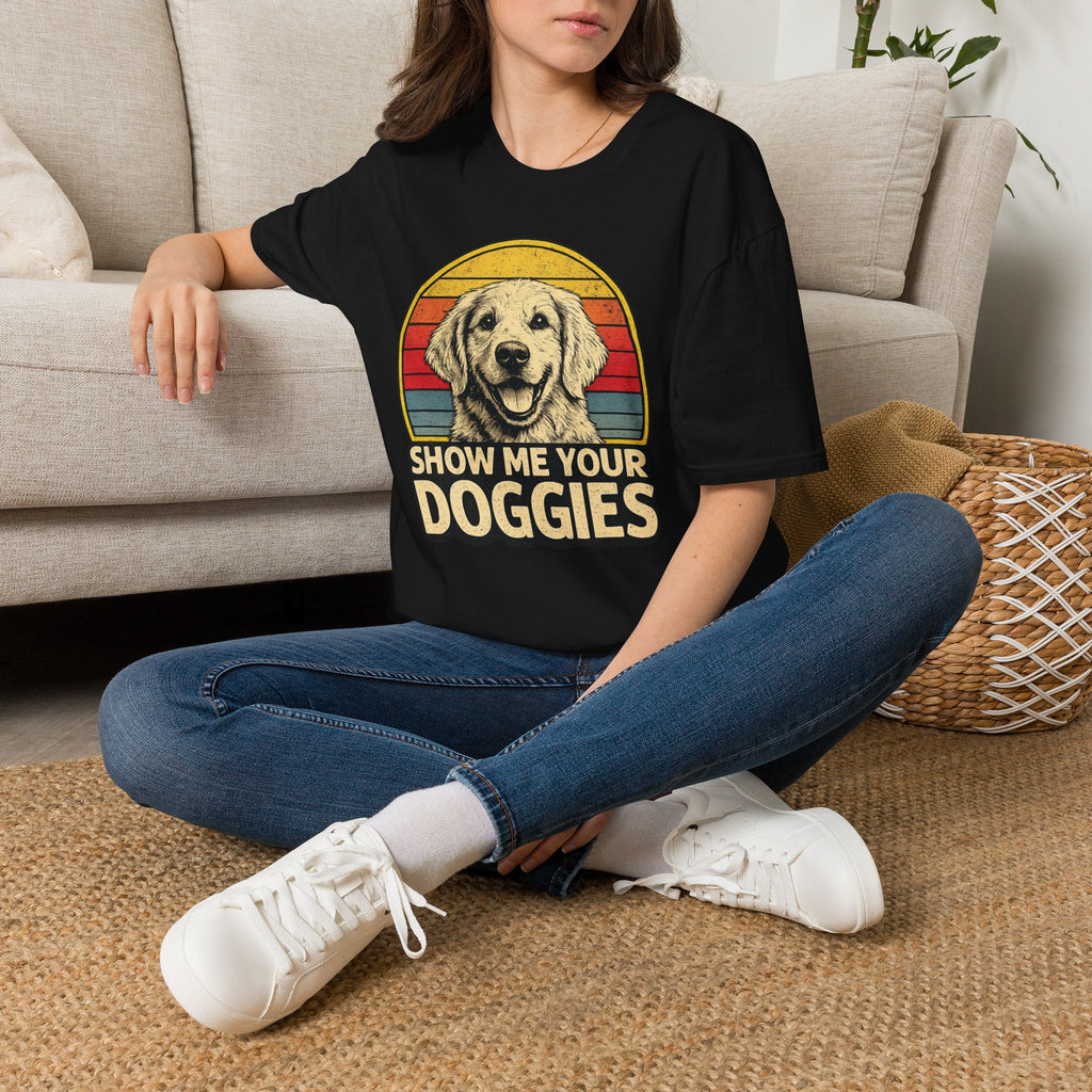 Retro "Show Me Your Doggies" Golden Retriever Tee