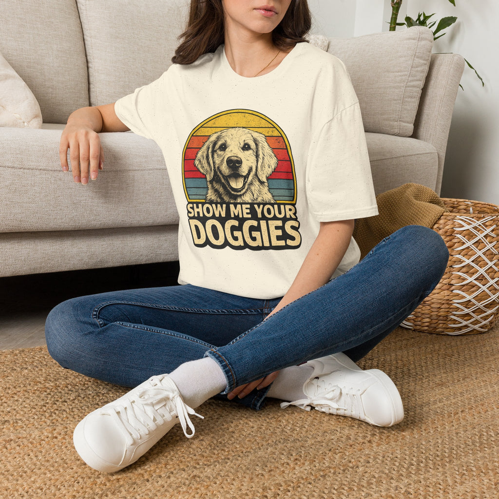 Retro "Show Me Your Doggies" Golden Retriever Tee