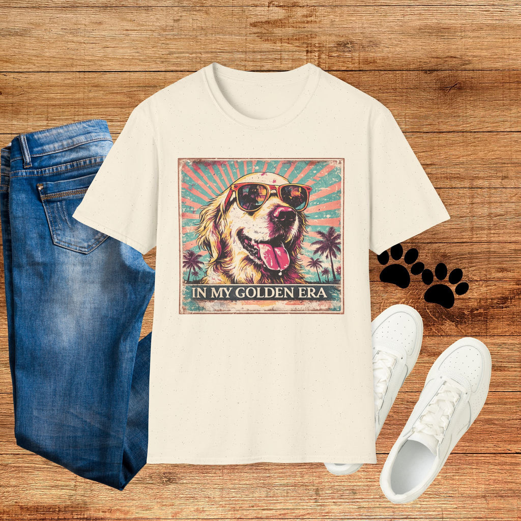 Golden Retriever Retro Tee — "In My Golden Era" Graphic T-Shirt