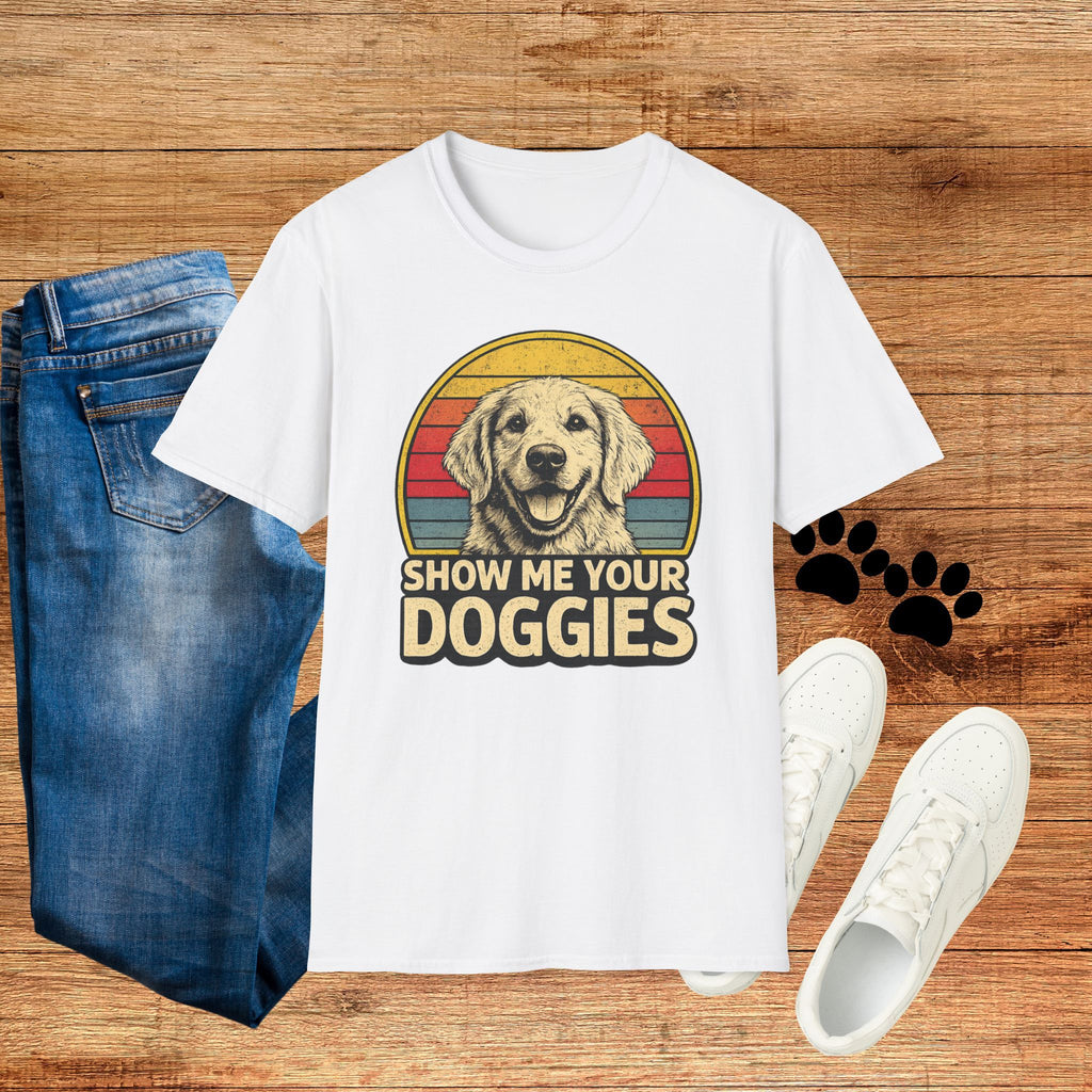 Retro "Show Me Your Doggies" Golden Retriever Tee