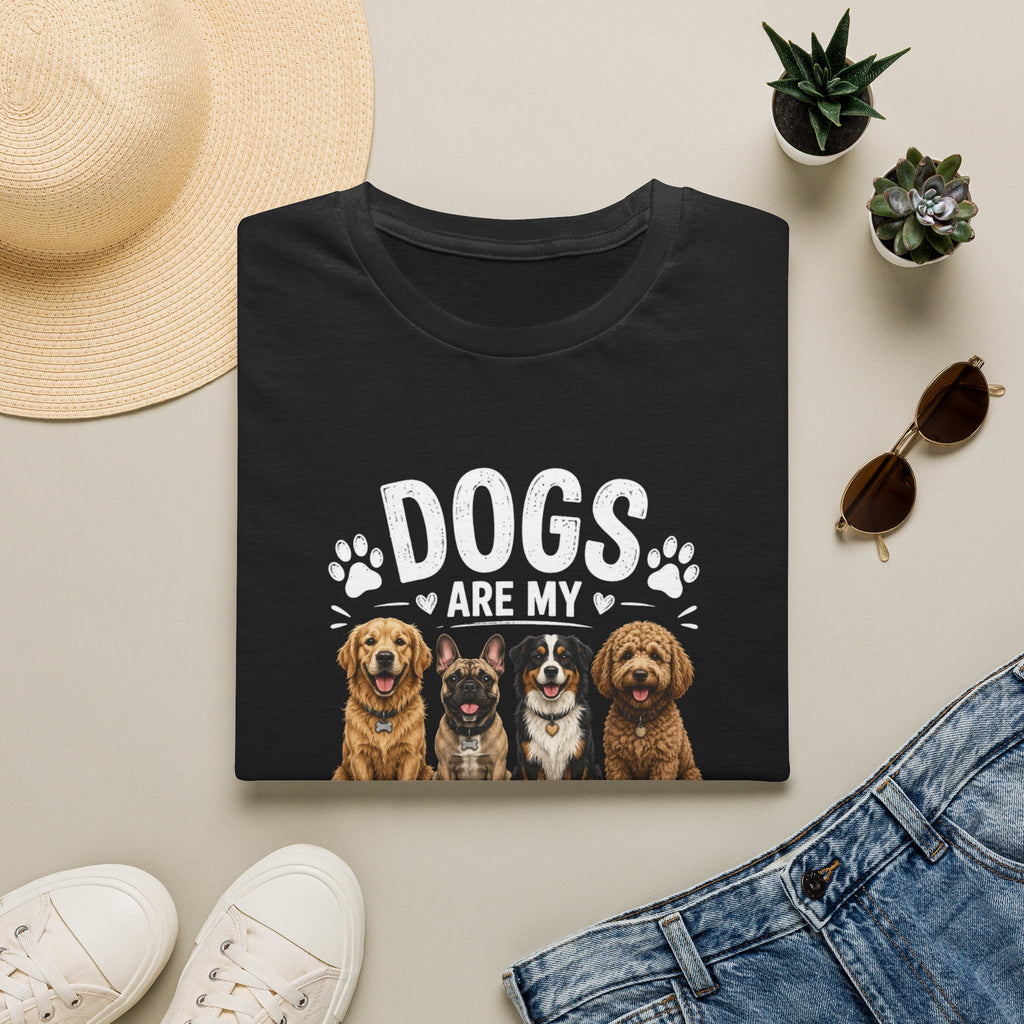 Dogs Are My Favorite People Cute Paw Print Dog Lover Tee