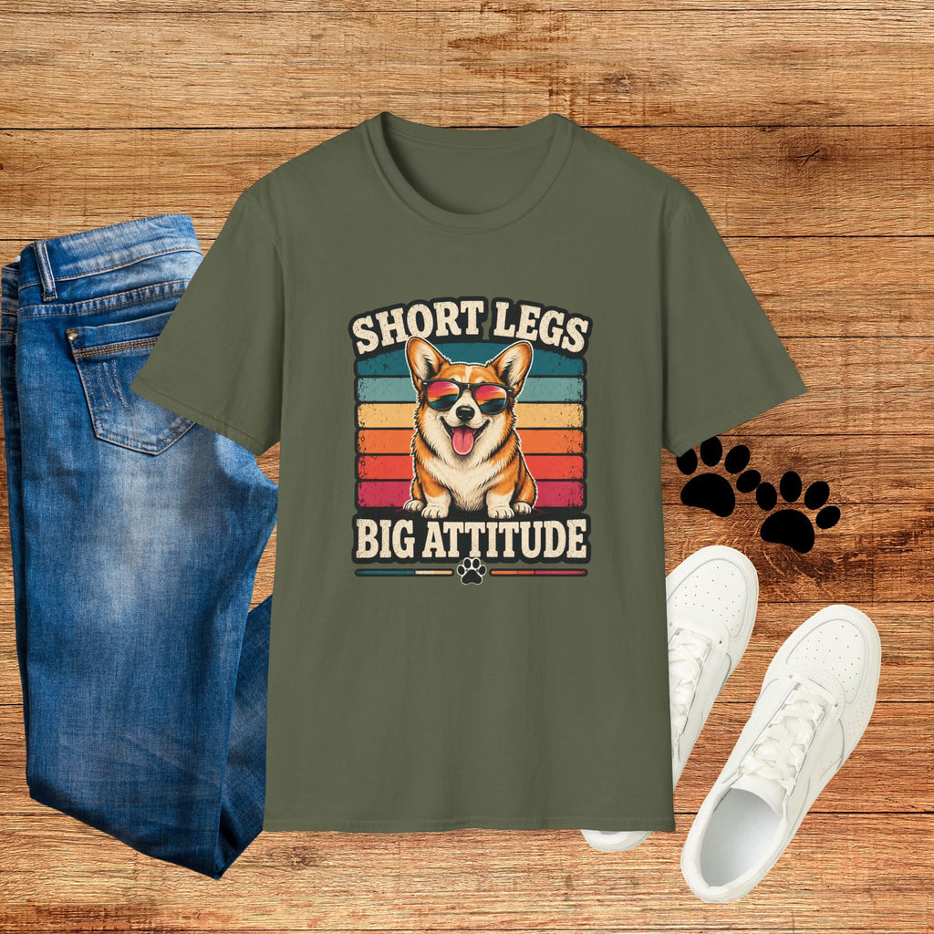 Corgi 'Short Legs, Big Attitude' T-Shirt