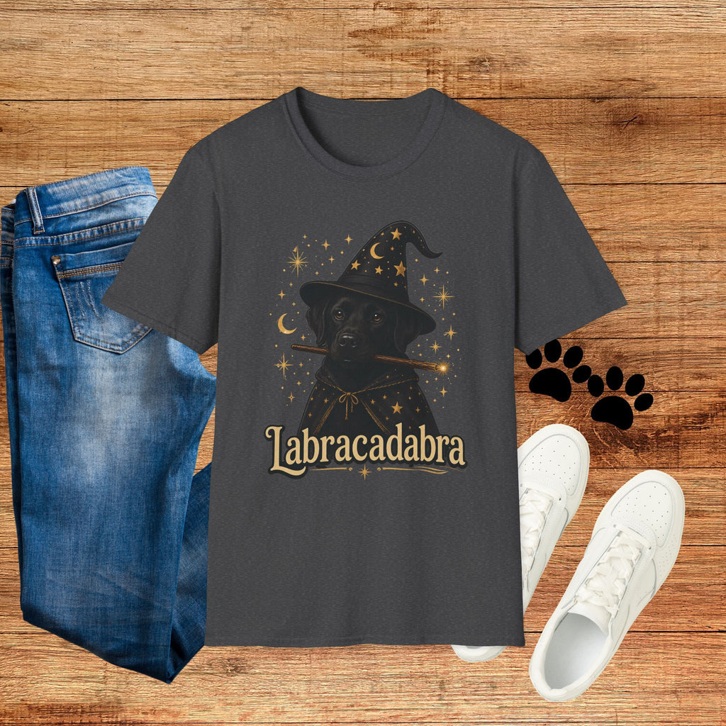 Labracadabra T-Shirt — Witch Hat Black Lab Halloween Tee