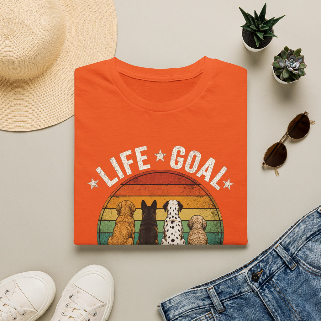 Life Goal: Pet All the Dogs Retro Rainbow Dog Lover Tee