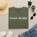 T-Shirt — "treat dealer" Minimalist Graphic Tee for Parents & Pet Lovers