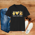 Peace Love Dogs T-Shirt – Cute Golden Retriever Graphic Tee