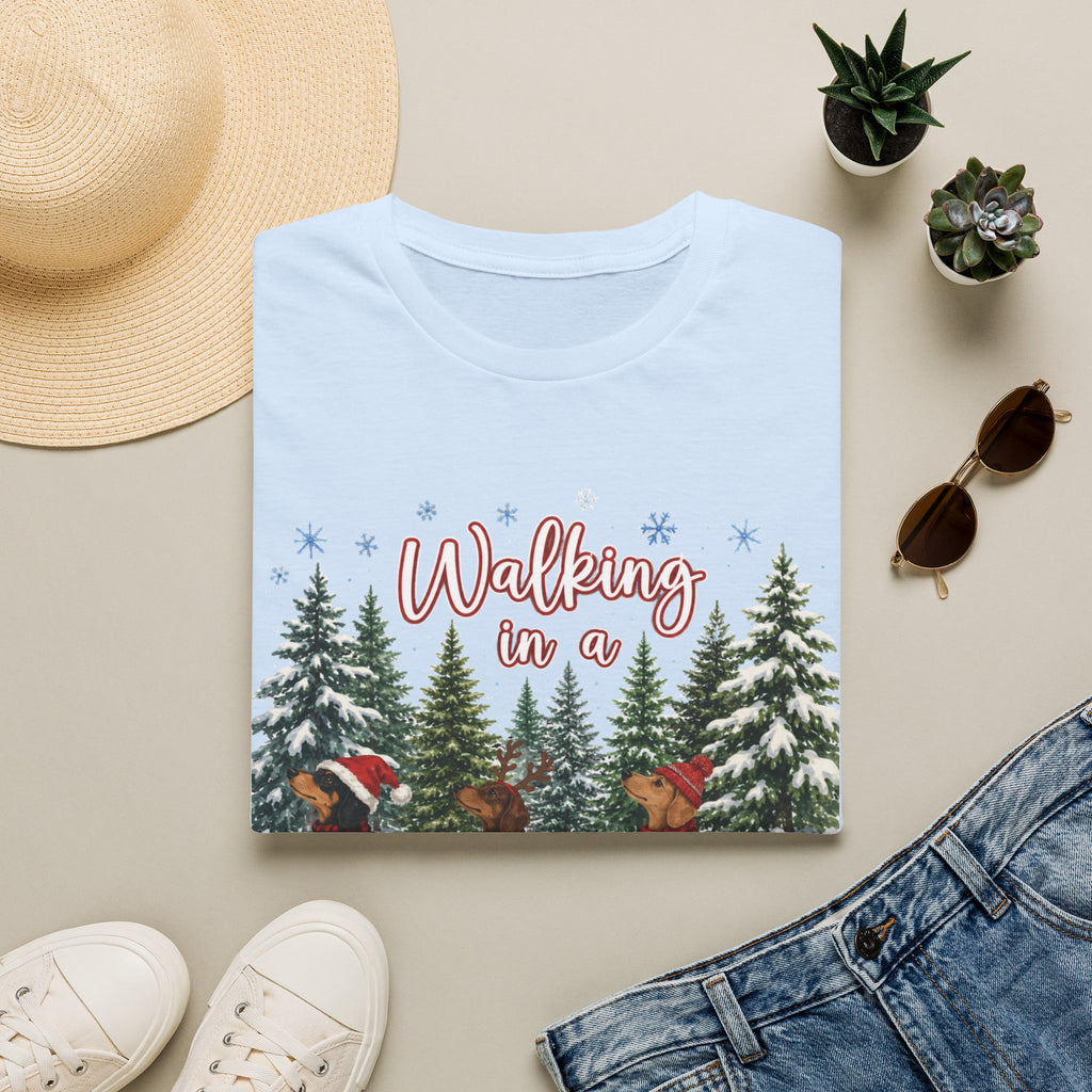 Walking in a Wiener Wonderland Forest Dogs Holiday Shirt