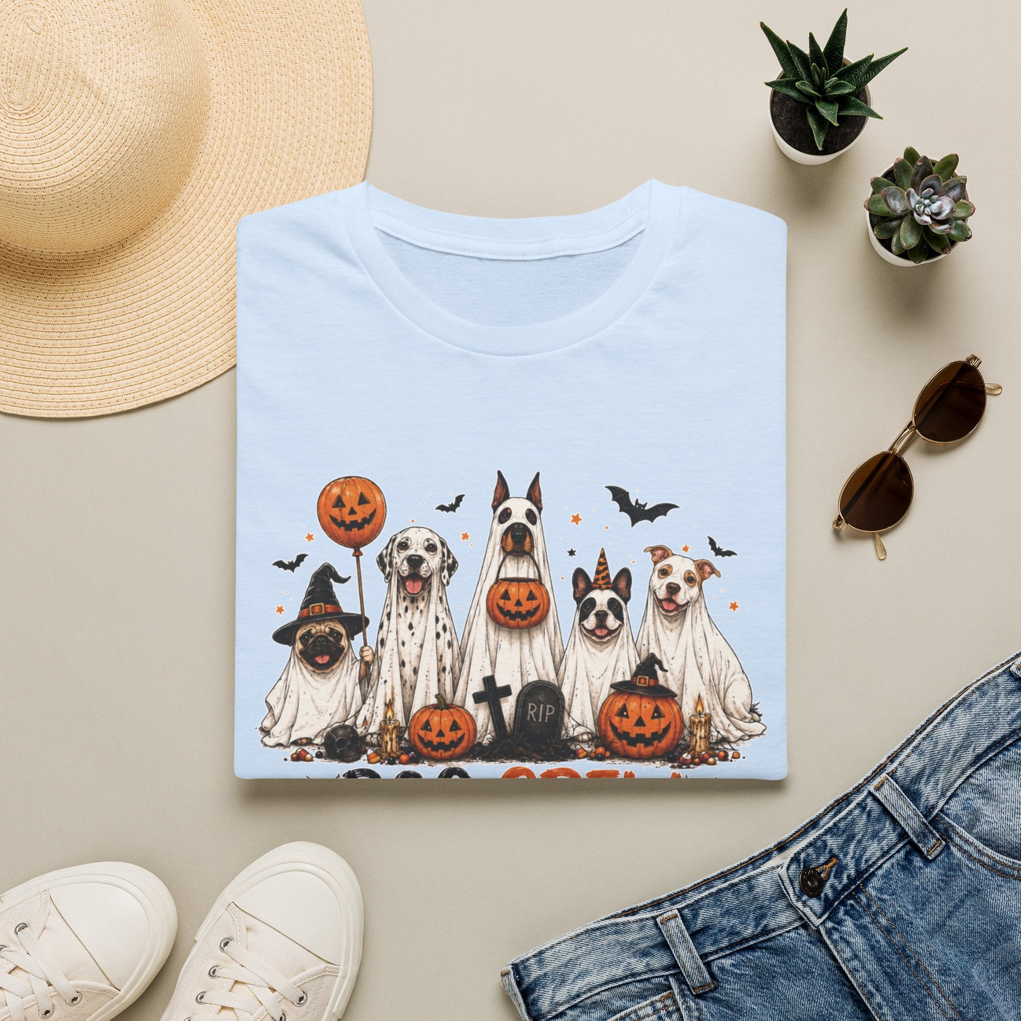 Halloween 'Boo Crew' Dog T-Shirt — Cute Puppy Ghosts & Pumpkins