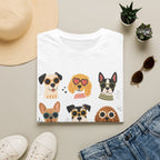 Cute Dog Faces T-Shirt — Grid of Cartoon Puppies Graphic Tee