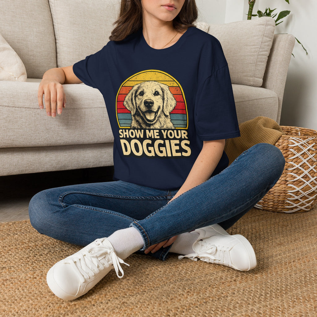 Retro "Show Me Your Doggies" Golden Retriever Tee
