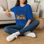 Dogs Make Me Happy Cute Paw Hearts Graphic Tee