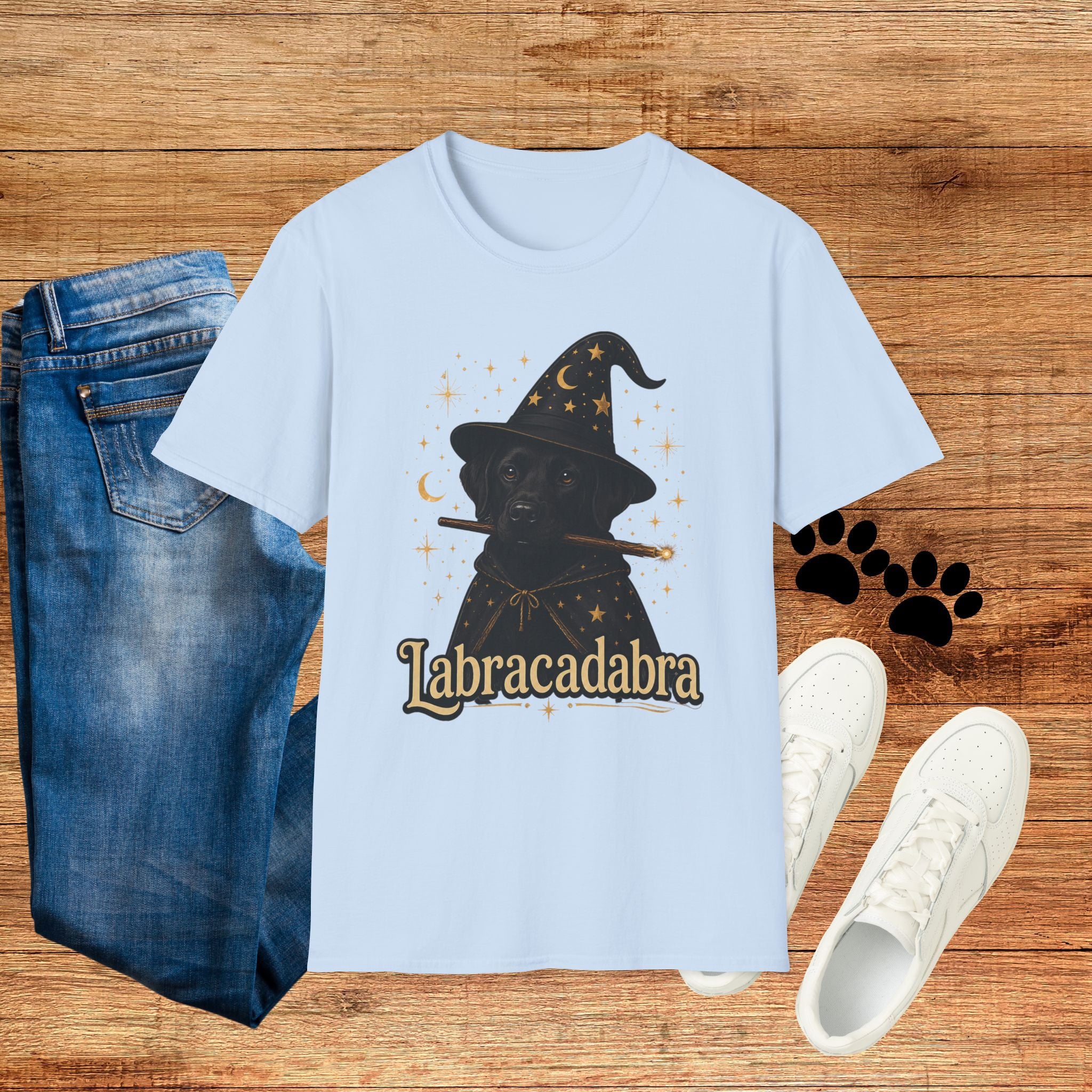 Labracadabra T-Shirt — Witch Hat Black Lab Halloween Tee