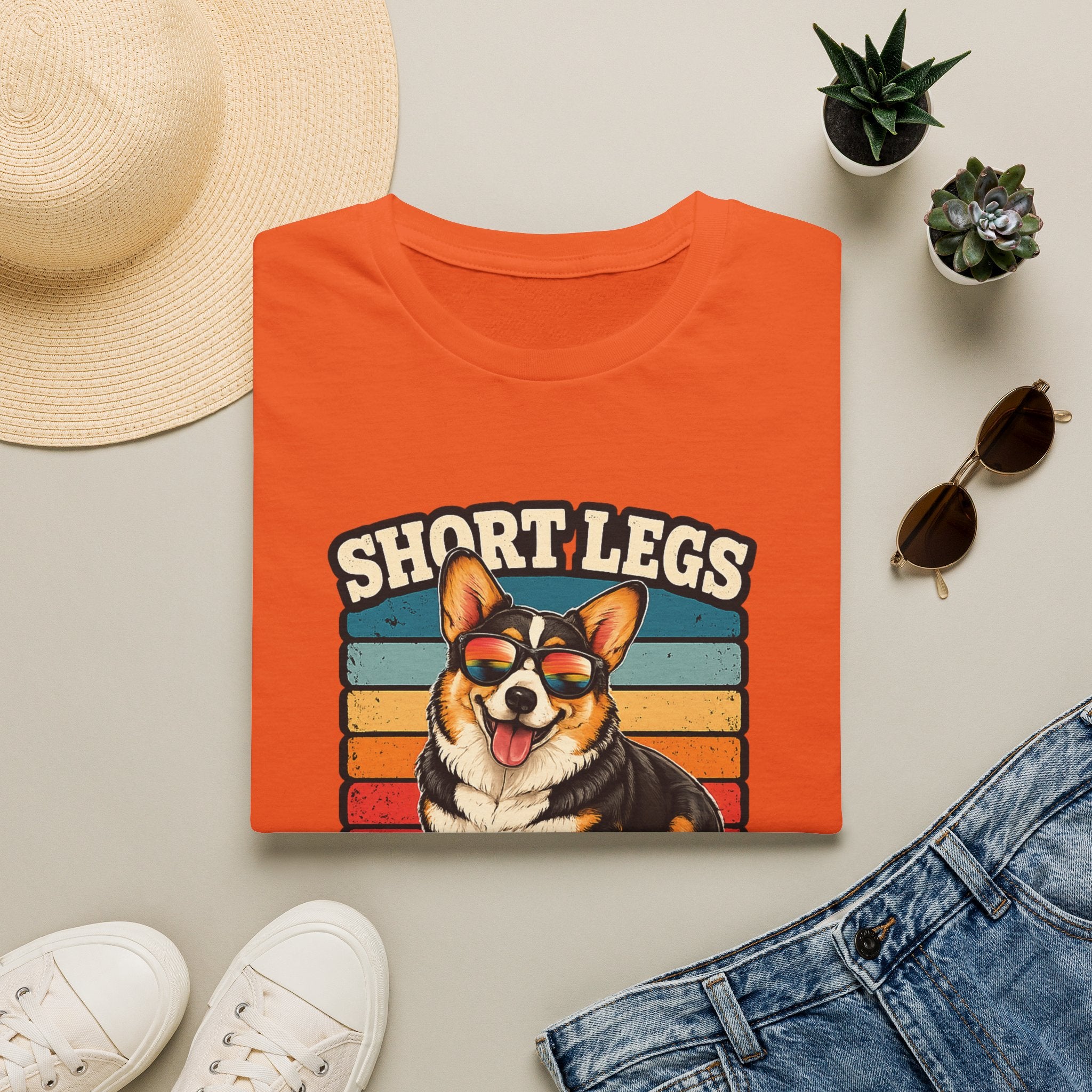 Corgi Short Legs, Big Attitude T-Shirt - Vintage Retro Dog Tee