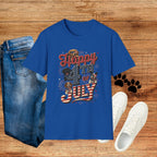 4th of July Dog T-Shirt — "Happy 4th of July" Patriotic Pet Tee