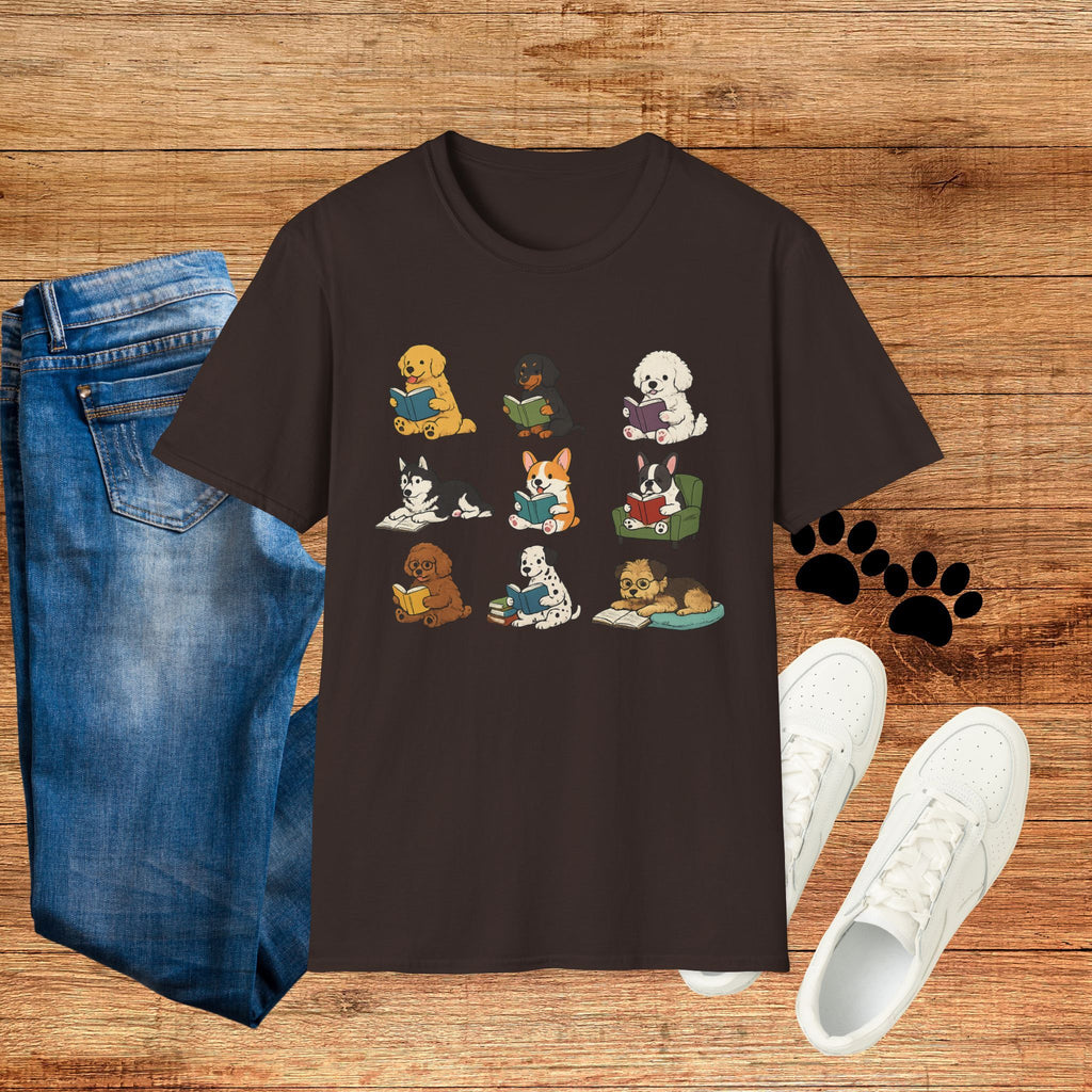 Reading Dogs T-Shirt — Cute Puppy Book Club Graphic Tee