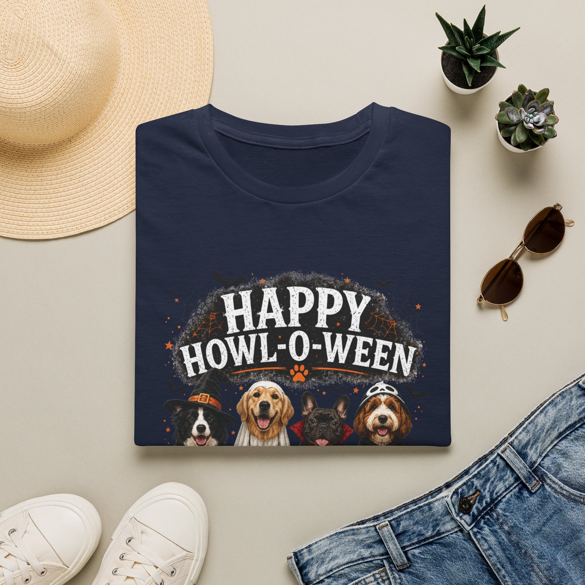 Happy Howl-O-Ween Dog T-Shirt — Halloween Puppy Costume Tee