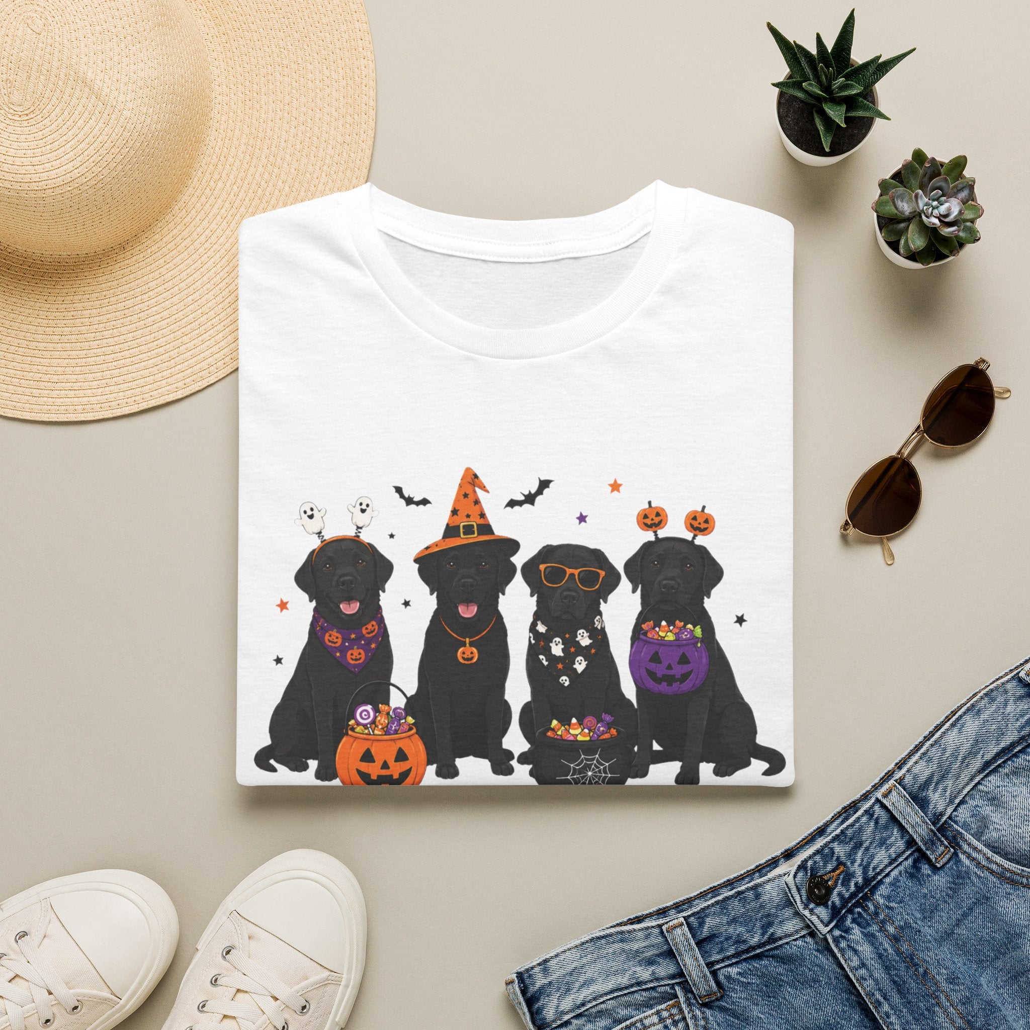 Halloween Black Labrador T-Shirt — Happy Howl-O-Ween Cute Dog Costume Tee