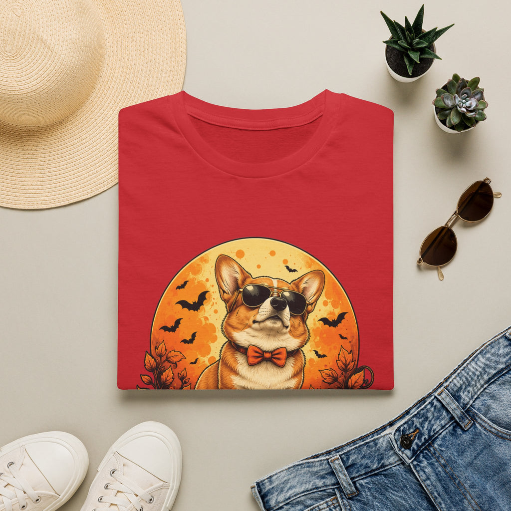 Halloween Corgi Tee — Cool Sunglasses Dog on Pumpkin Graphic T-Shirt