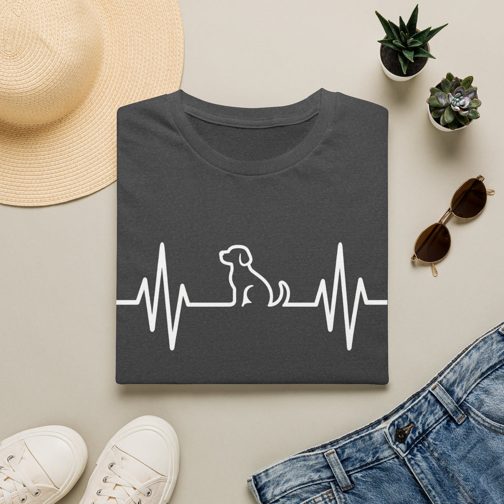 Dog Heartbeat T-Shirt — Paw Print ECG Design for Dog Lovers