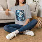 Wolf Moon T-Shirt — Majestic Husky Forest Night Tee