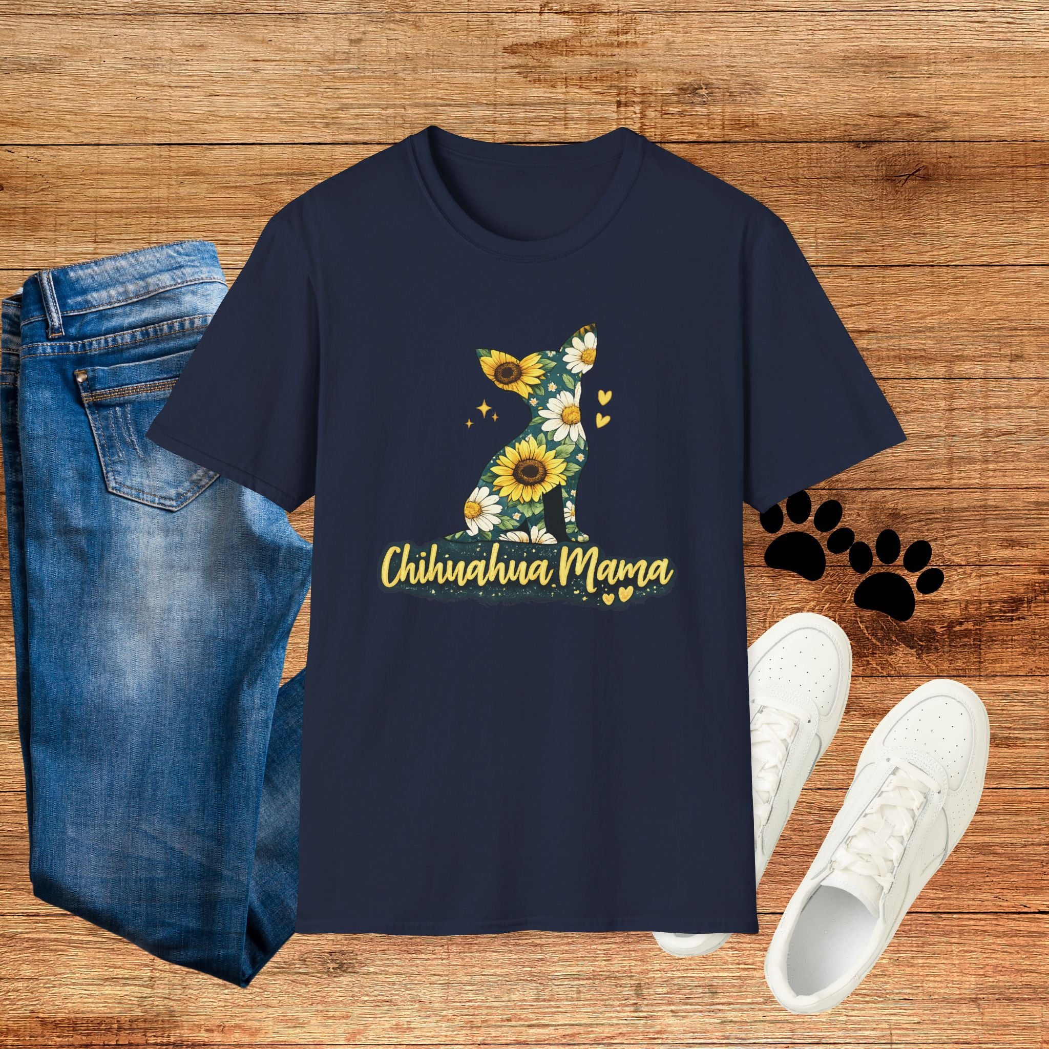 Sunflower Chihuahua Mama T-Shirt