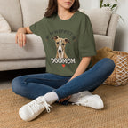 Whippet Dog Mom T-Shirt — Cute Whippet Portrait & Heart Graphic