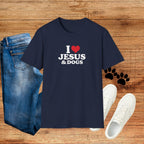 I  Love Jesus & Dogs T-Shirt – Christian Dog Lover Tee
