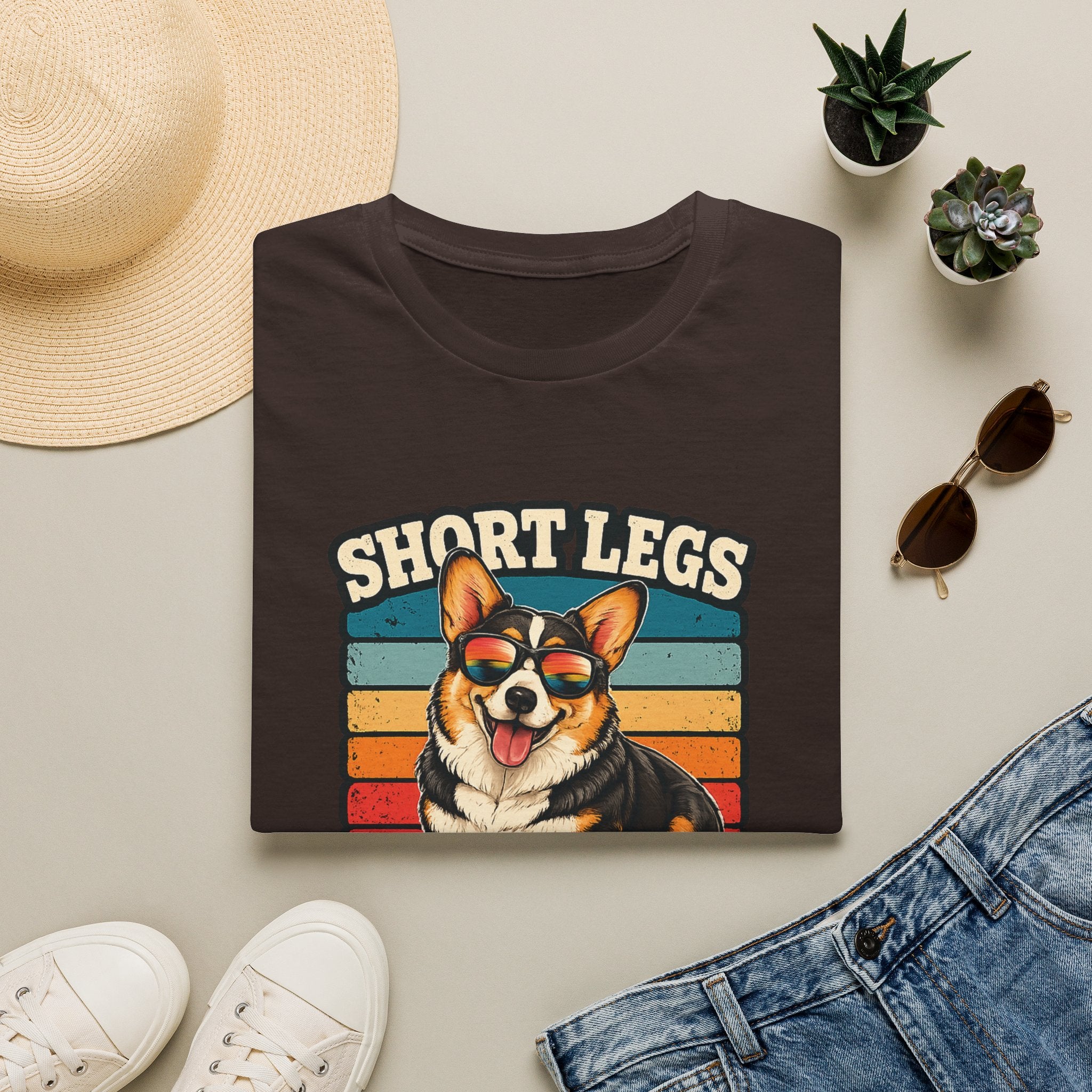 Corgi Short Legs, Big Attitude T-Shirt - Vintage Retro Dog Tee
