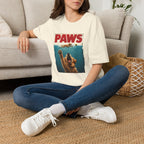 PAWS Dog Parody T-Shirt — Retro Beach Pup Graphic Tee for Dog Lovers