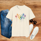 T-Shirt — Rainbow Paw Heart Tee (LGBTQ+ Pet Lover Pride Shirt)