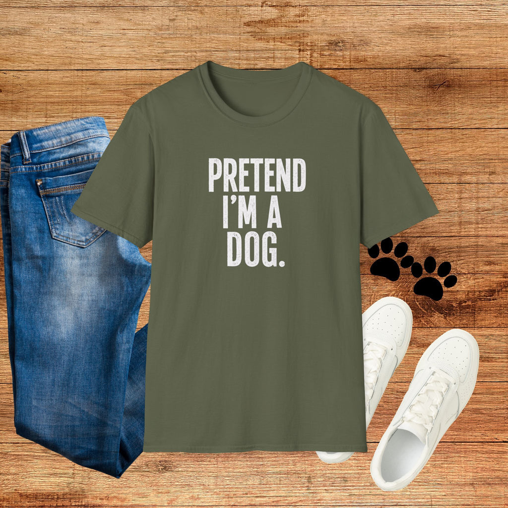Pretend I'm a Dog Halloween costume Funny Statement Tee