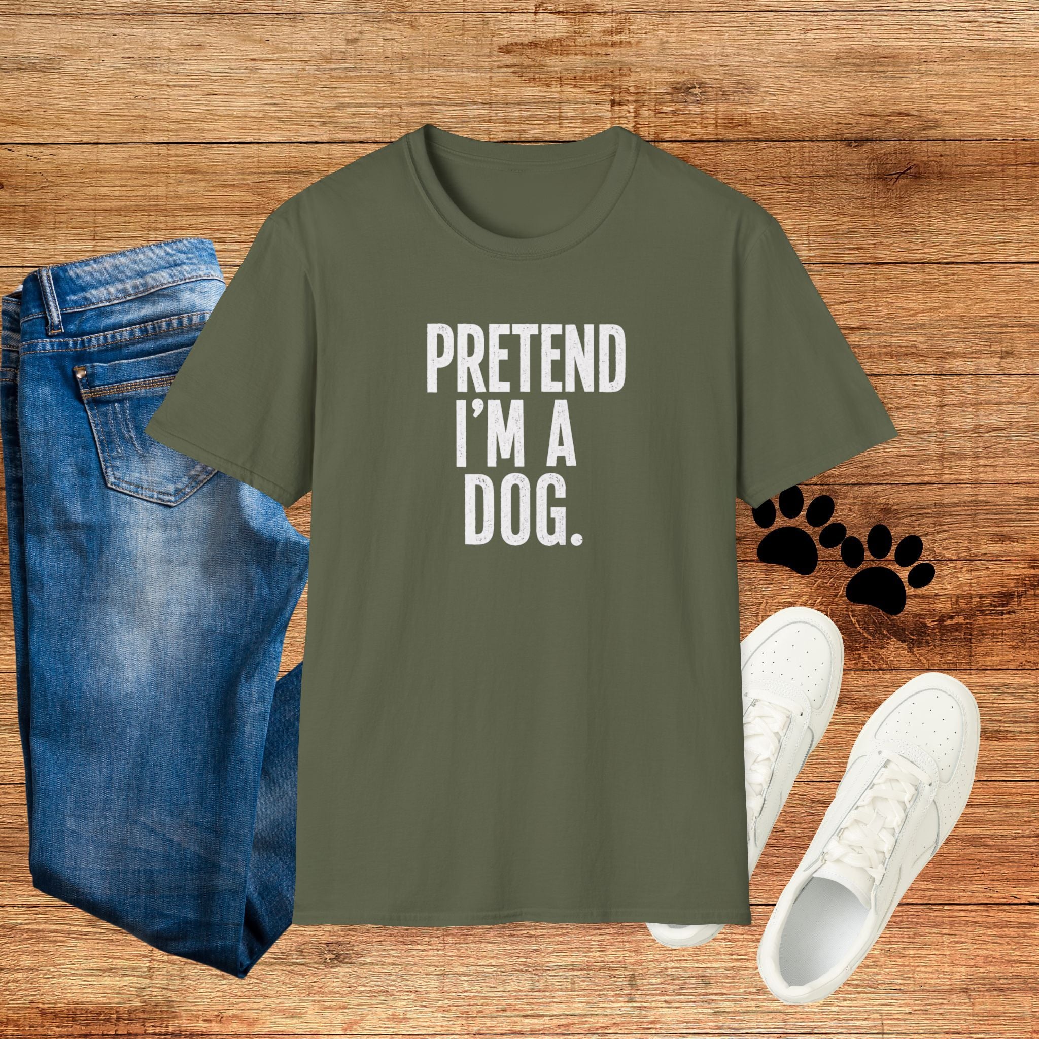 Pretend I'm a Dog Halloween costume Funny Statement Tee