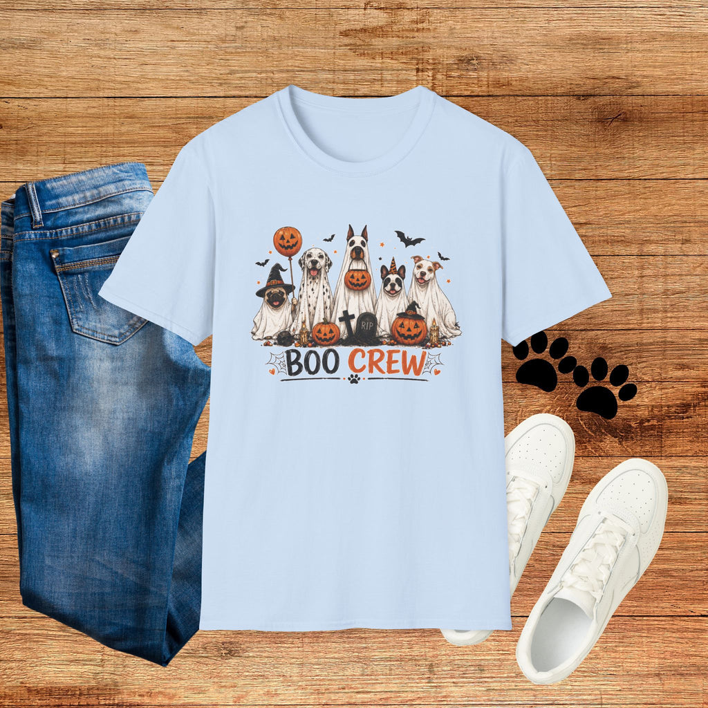 Halloween 'Boo Crew' Dog T-Shirt — Cute Puppy Ghosts & Pumpkins
