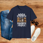 Dogs Are My Favorite People Cute Paw Print Dog Lover Tee