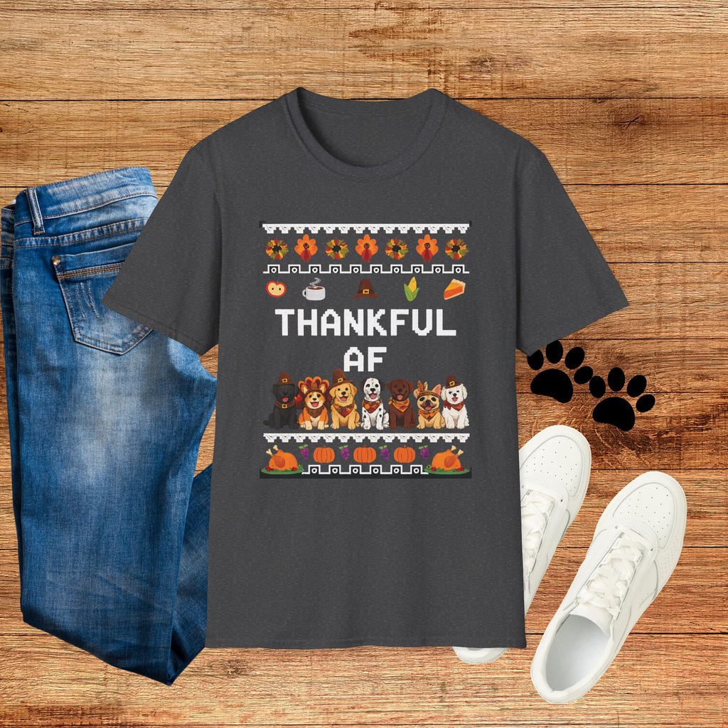 Thankful AF Thanksgiving T-Shirt — Cozy Fall Holiday Tee
