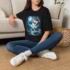 Wolf Moon T-Shirt — Majestic Husky Forest Night Tee