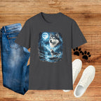 Wolf Moon T-Shirt — Majestic Husky Forest Night Tee