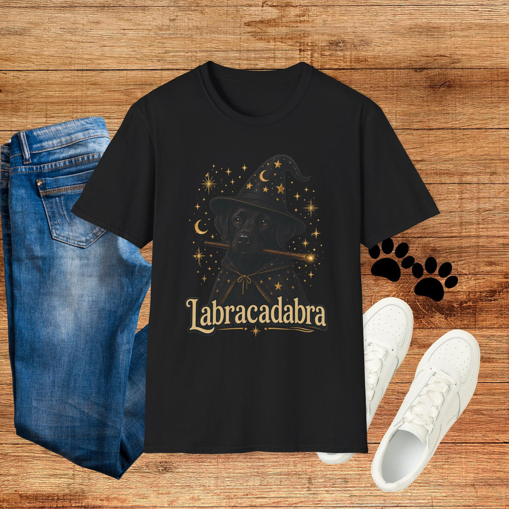 Labracadabra T-Shirt — Witch Hat Black Lab Halloween Tee