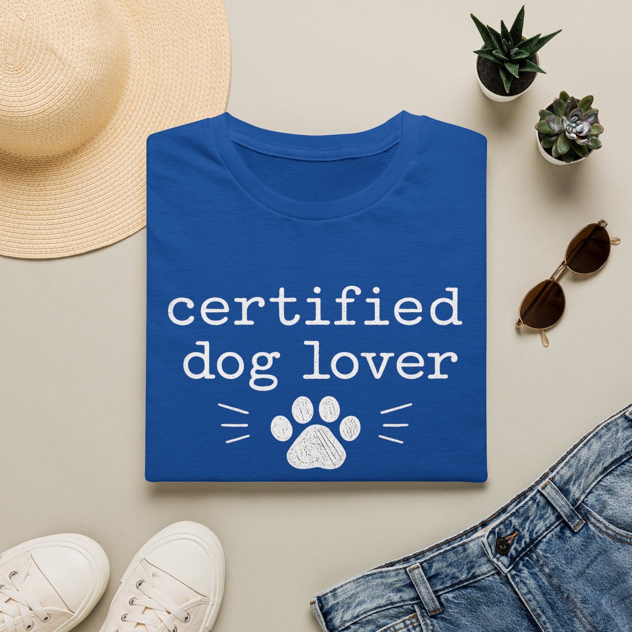 Certified Dog Lover T-Shirt — Paw Print Graphic Tee for Pet Owners