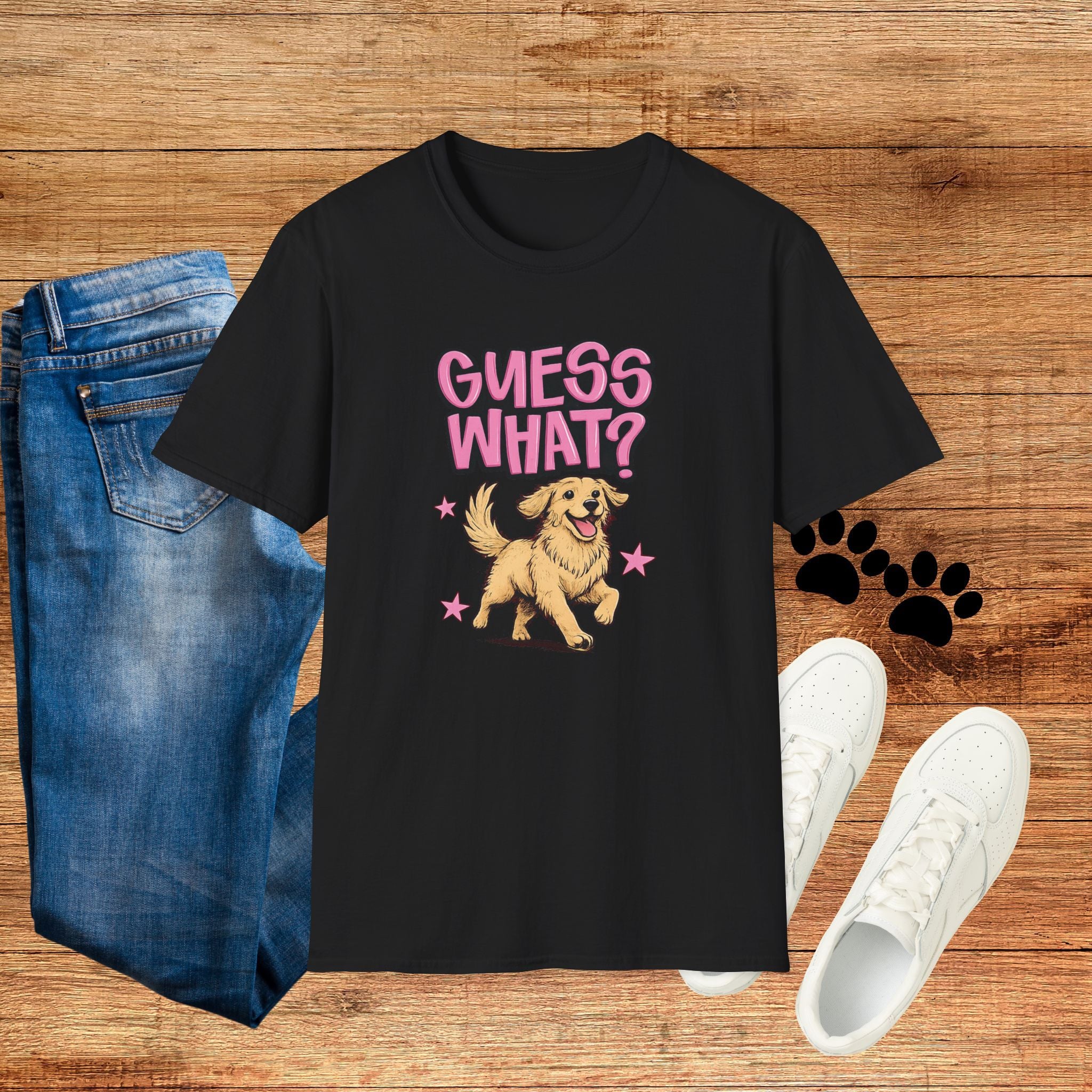 Guess What? Golden Retriever T-Shirt — Cute Dog Graphic Tee