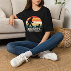 Bigfoot's Best Friend Retro Sunset Tee