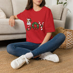 Christmas Joy Dog T-Shirt — Cute Puppy in Stocking & Candy Cane Holiday Tee