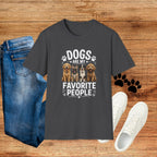 Dogs Are My Favorite People Cute Paw Print Dog Lover Tee