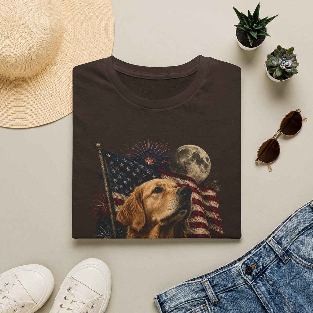 Patriotic Golden Retriever T‑Shirt