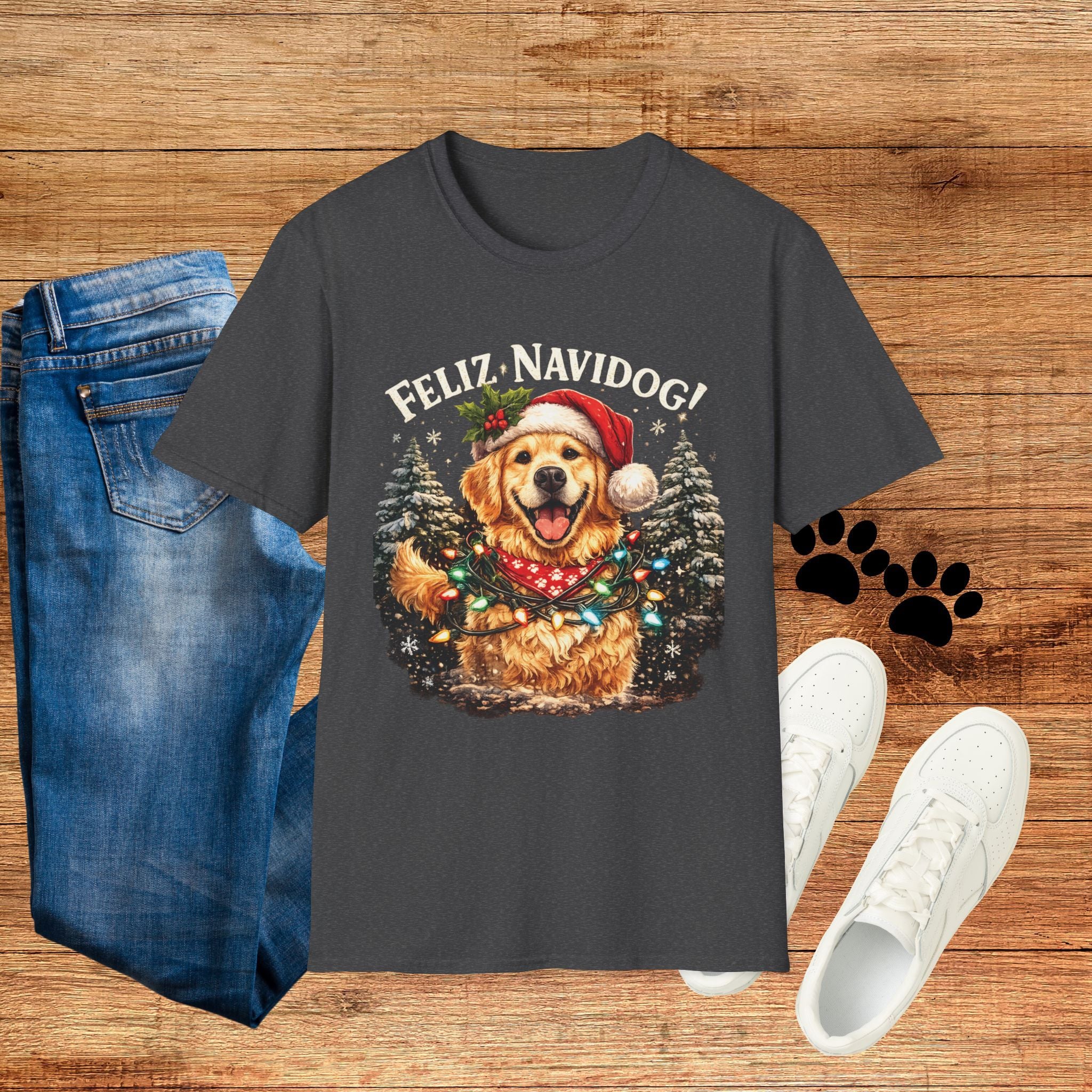 Feliz Navidog! Golden Retriever Holiday Tee