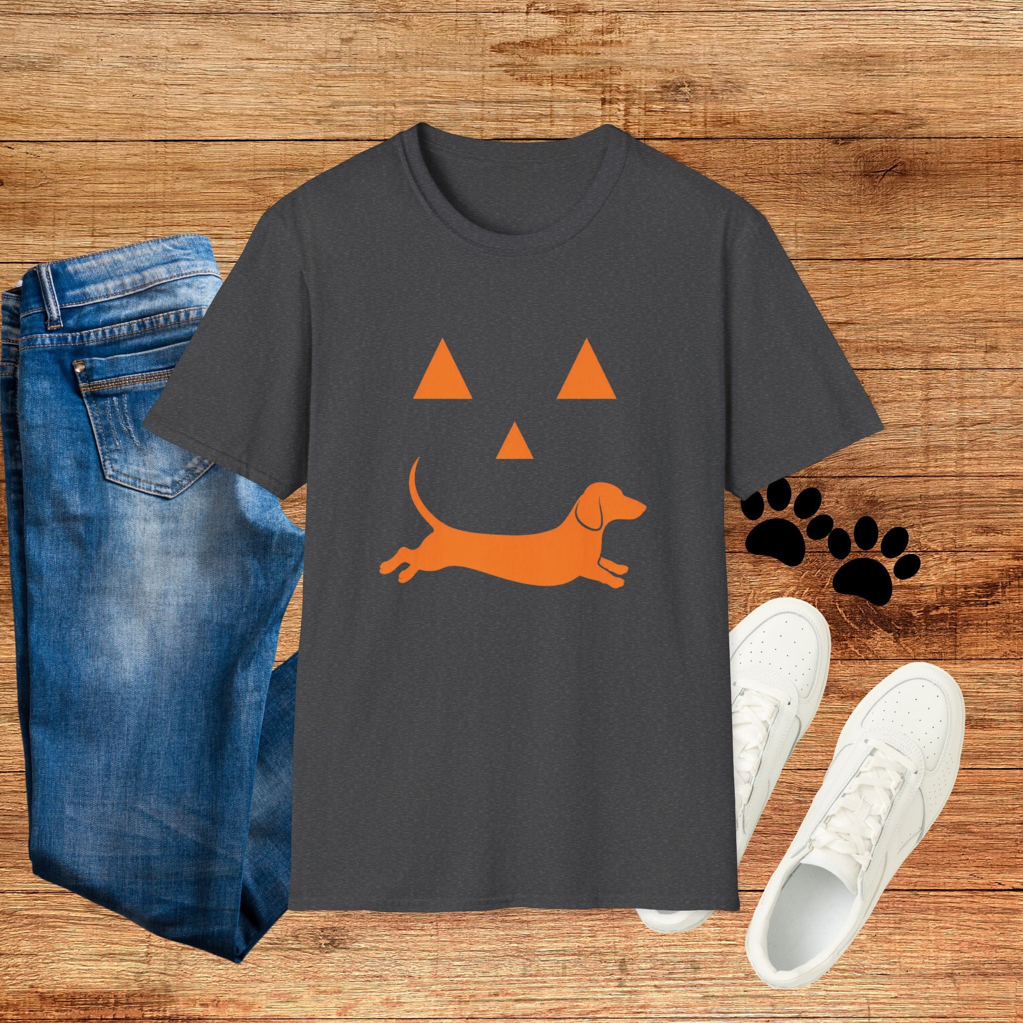 Pumpkin Jack-O'-Lantern Dachshund T-Shirt