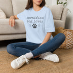 Certified Dog Lover T-Shirt — Paw Print Graphic Tee for Pet Owners
