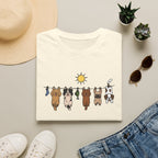 Dog Clothesline Cute Graphic T-Shirt — Hanging Puppies Design