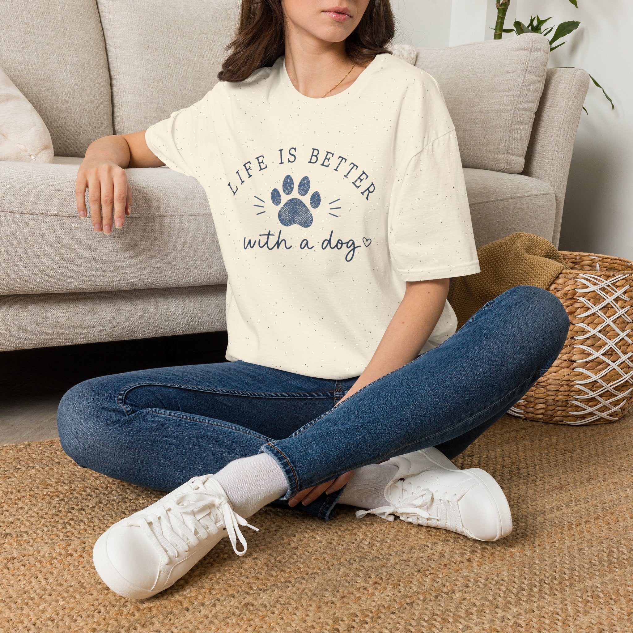 Life Is Better With a Dog T-Shirt — Paw Print Dog Lover Tee